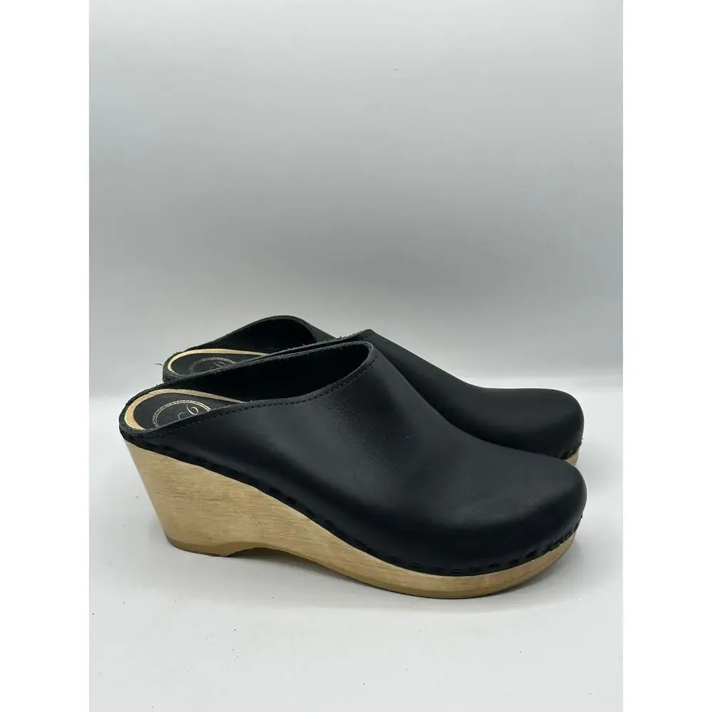 NO. 6 New School Clog on Wedge in Black Sz 40/US 9.5 $310